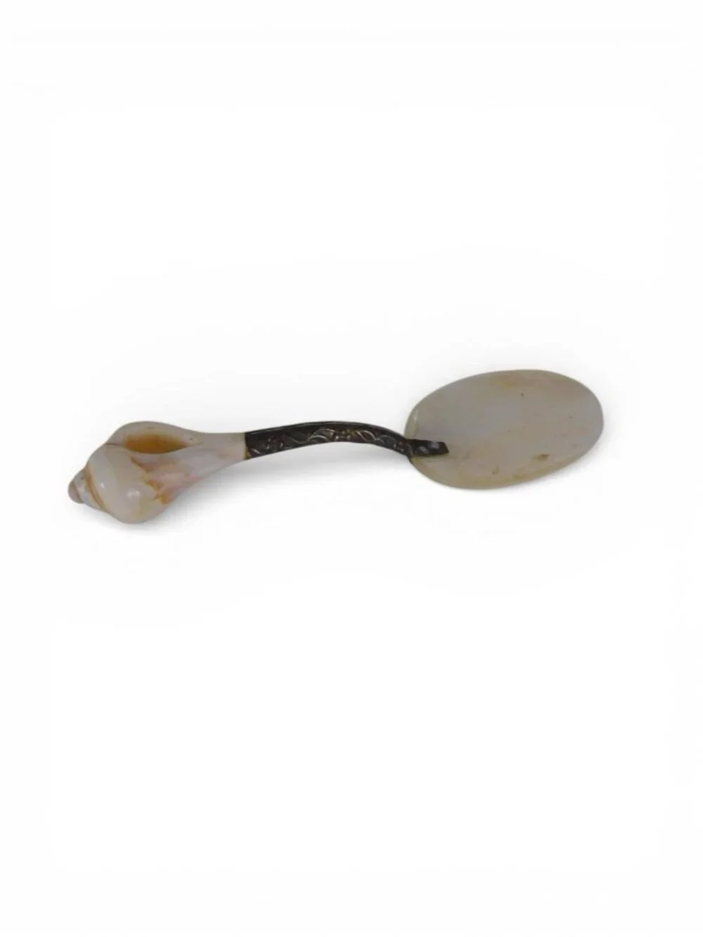 Vintage Mother of Pearl Caviar Spoon Shell Handle Silverplate Serving Utensil